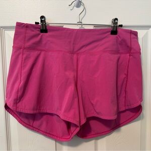 Lululemon Athletica Pink Athletic Shorts with Curved Hem